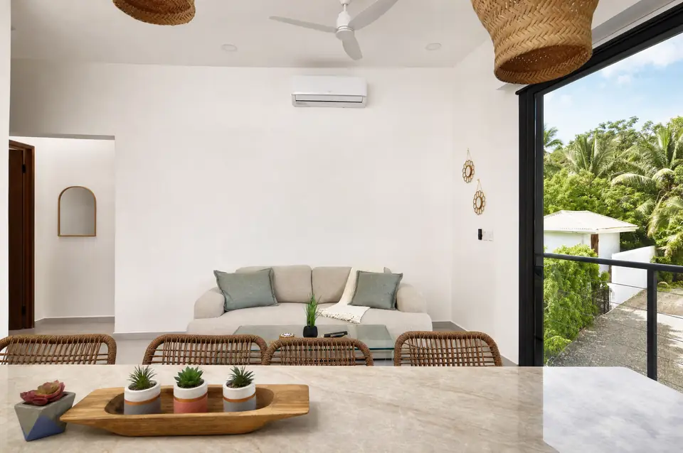 Suite Luna living room at sunset