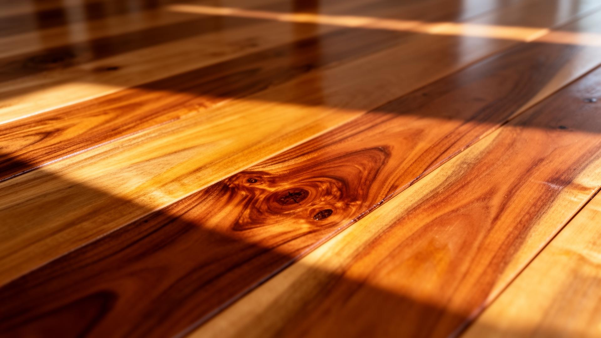 Detail of richly grained Guanacaste tropical hardwood planks